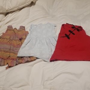 3 lightweight cotton linen style dresses for 2T